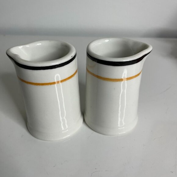 Vintage Sterling Restaurant Ware Creamer Syrup Stripes E Liverpool USA Vitrified - Picture 1 of 9